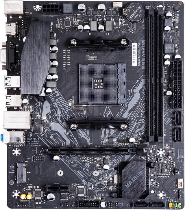 Alt view image 7 of 7 - MAXSUN A520 M-ATX Motherboard AMD AM4 Zen 3, DDR4, PCIe3.0 x16, SATA 6Gb/s, M.2, USB 3.1, HDMI/VGA for All Ryzen 1000-4000 Series CPU and Ryzen 5000 Series Without Internal GPU