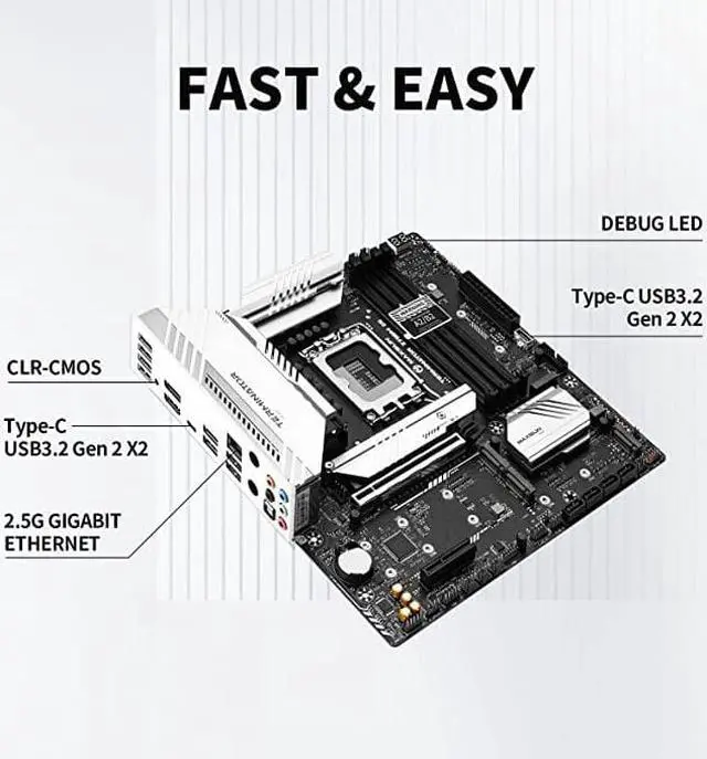 Alt view image 5 of 7 - MAXSUN Motherboard Z790 DDR5 Gaming PC M-ATX Motherboard (MATX, 13th/12th Gen Intel Core, LGA 1700 Socket, DDR5, PCIe 5.0 x16, 2.5G LAN, Quint M.2 Slots)