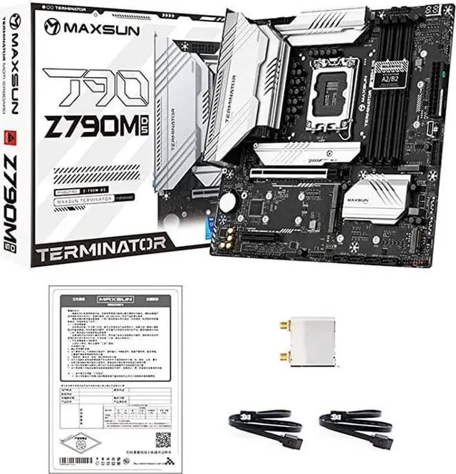 Alt view image 7 of 7 - MAXSUN Motherboard Z790 DDR5 Gaming PC M-ATX Motherboard (MATX, 13th/12th Gen Intel Core, LGA 1700 Socket, DDR5, PCIe 5.0 x16, 2.5G LAN, Quint M.2 Slots)