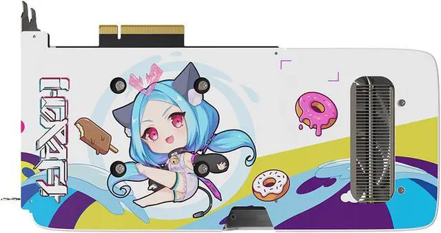 Alt view image 3 of 6 - MAXSUN GeForce RTX 4060 iCraft OC ACGN Limited Edition 8GB GDDR6 (PCIe 4.0, DLSS 3.5, HDMI 2.1, DisplayPort 1.4a, RGB, Anime White GPU)