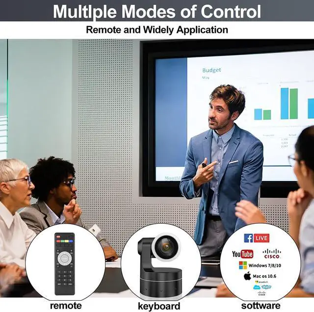 Alt view image 6 of 7 - Conference Room Camera System Hd 1080p 10x Optical Zoom USB Ptz Camera Compatible with Multiple Video Conferencing Software for Business Education Church
