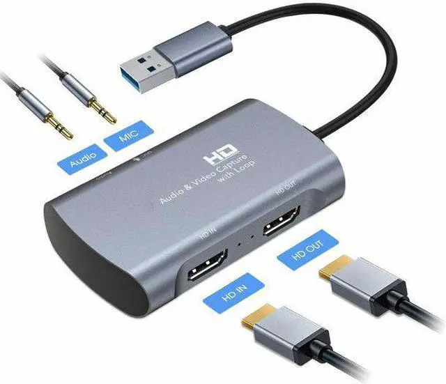 Main image of HDMI Audio Video Capture Card Game Capture Card HDMI to USB 3.0 Fast Transmission 1080P 60fps Dual Screen Mode Game Capture Recorder Device for Live Stream/YouTube/Video Record/PS4/PS3/Xbox