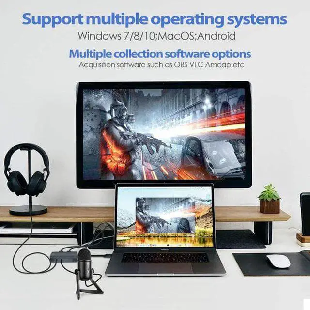 Alt view image 5 of 7 - HDMI Audio Video Capture Card Game Capture Card HDMI to USB 3.0 Fast Transmission 1080P 60fps Dual Screen Mode Game Capture Recorder Device for Live Stream/YouTube/Video Record/PS4/PS3/Xbox