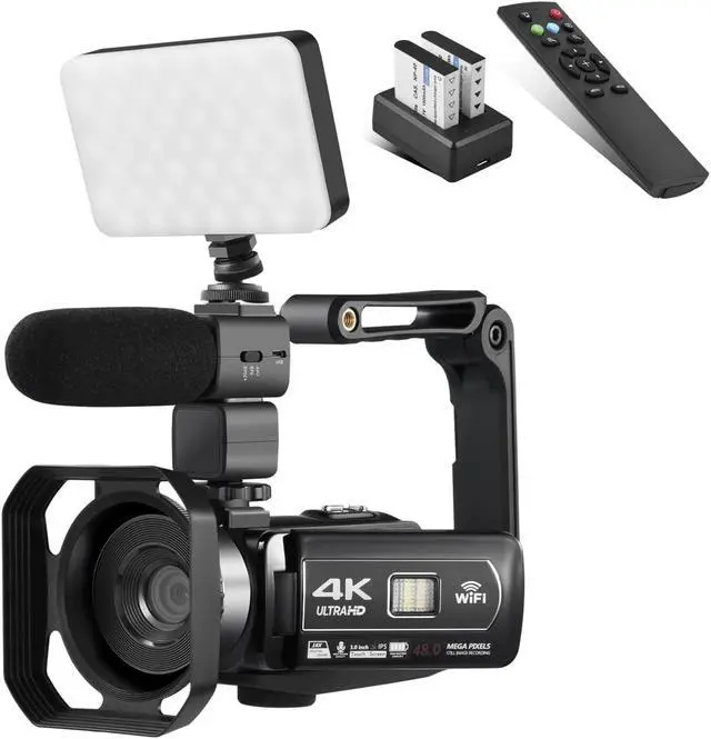 Main image of Video Camera 4K 18X Powerful Digital Zoom,48MP 3.0 Inch IPS Vlogging Camera for YouTube,270 Degree Rotation Touch Screen Camcorder with Microphone,IR Night Vision and 2 Batteries(Black)