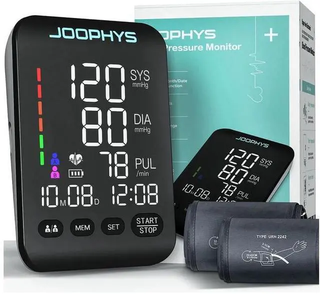 Main image of Upper Arm Blood Pressure Monitor, Automatic LCD Display, 4 AAA Batteries Included