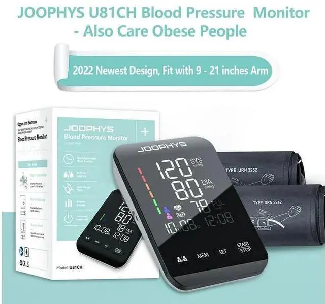Alt view image 6 of 7 - Upper Arm Blood Pressure Monitor, Automatic LCD Display, 4 AAA Batteries Included