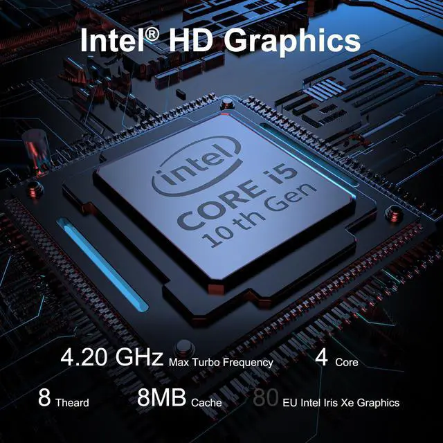 Alt view image 4 of 5 - Intel NUC 10 Mini PC,Frost Canyon NUC10i5FNHN,Win10 Pro Intel Core i5-10210U,Up to 4.2GHz Turbo,4 Cores,25W Intel UHD Graphics,WiFi6,Thunderbolt 3(16GB RAM+512GB SSD)