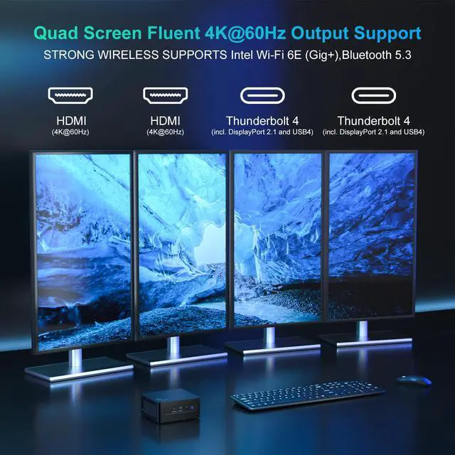 Alt view image 6 of 6 - Intel NUC 13 NUC13ANHi7 Arena Canyon Mini PC, Core i7-1360P, 16GB RAM, 512GB SSD, Mini Computers Windows 11 Pro for Business Home Office, Support 8K/4K Quad Display/Wifi 6E/Bluetooth 5.3/Thunderbolt 4