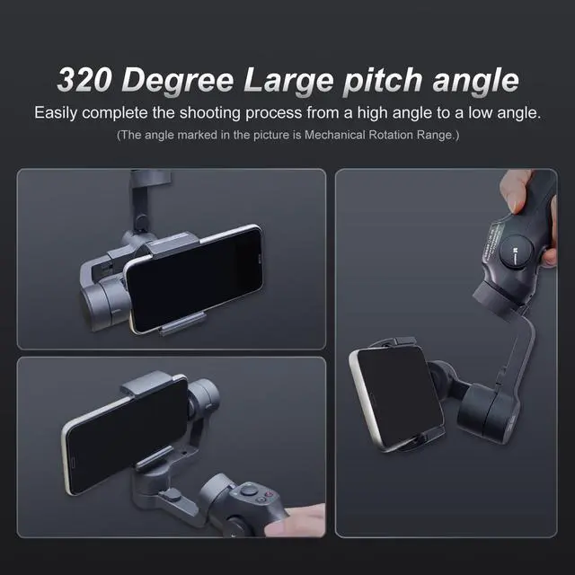 Alt view image 7 of 7 - 3-Axis Gimbal Stabilizer for iPhone 13 12 11 Pro Max XS X XR Samsung s21 s20 Android Smartphone, Handheld Gimble with Focus Wheel, Phone Stabilizer for Video Recording Vlog - FUNSNAP Capture 2s Combo
