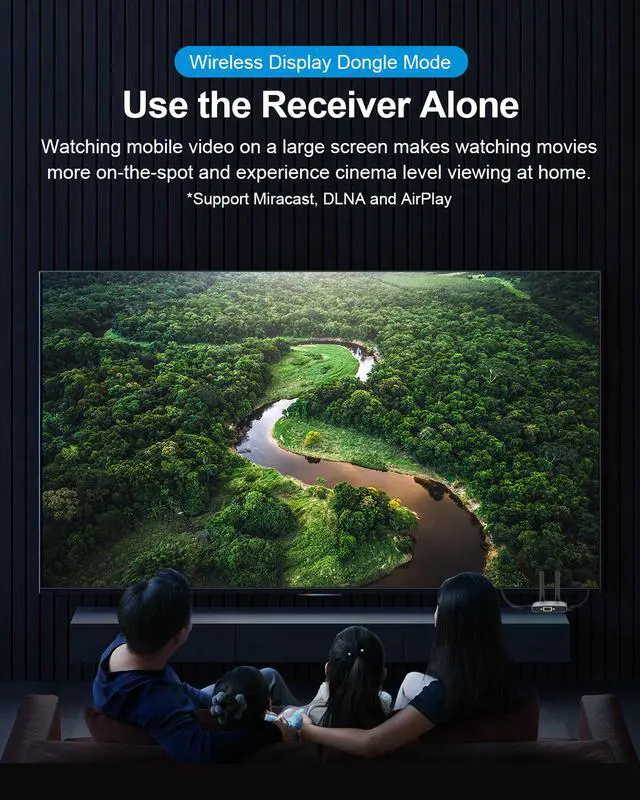 Alt view image 6 of 7 - Hagibis Wireless HDMI Transmitter & Receiver Extender Kit, Full HD 1080P@60Hz 5GHz 164ft Wireless Display Dongle, Plug and Play for Streaming, Laptops, PC, Media, PS4/5 (Kits)