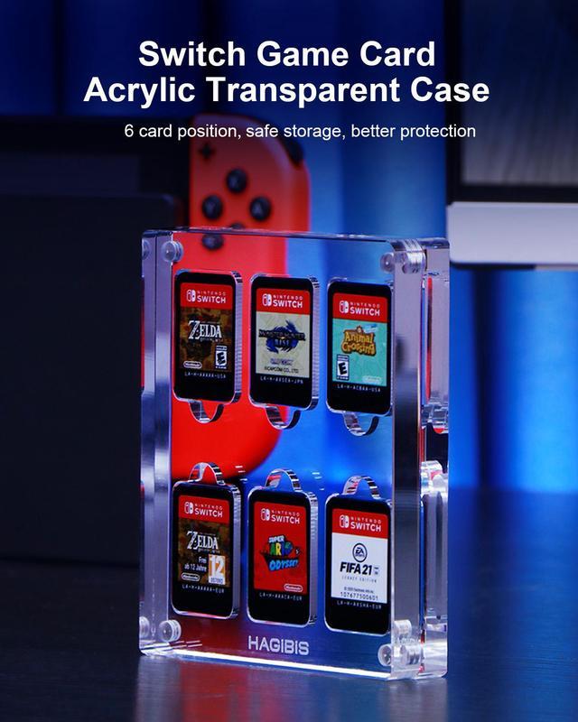 Alt view image 2 of 7 - Hagibis Game Card Case for Nintendo Switch, 6 Cartridge Slots Holder Protective Shockproof Display Cabinet, Transparent Acrylic Game Storage Box for Switch NS NX