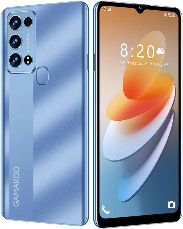 Alt view image 4 of 6 - GAMAKOO K50 Unlocked Cell Phone 128GB+4GB Dual SIM 6.53" HD+ Display | Android 10.0 | Octa-Core | 5380mAh Long Battery | US Version 4G Android Smartphone | Blue