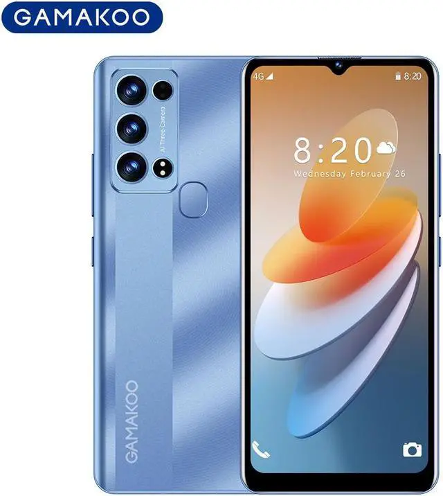 Alt view image 6 of 6 - GAMAKOO K50 Unlocked Cell Phone 128GB+4GB Dual SIM 6.53" HD+ Display | Android 10.0 | Octa-Core | 5380mAh Long Battery | US Version 4G Android Smartphone | Blue