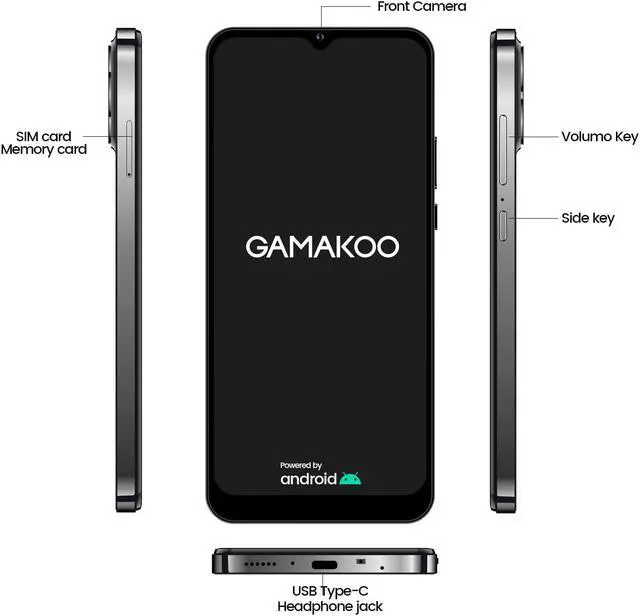 Alt view image 2 of 7 - GAMAKOO G14 Unlocked Cell Phones Dual SIM 64GB+4GB | 6.52" HD+ Display | Octa-Core | Android 10.0 | 4000mAh Long Battery | 4G Android Cheap Smartphone| Blue