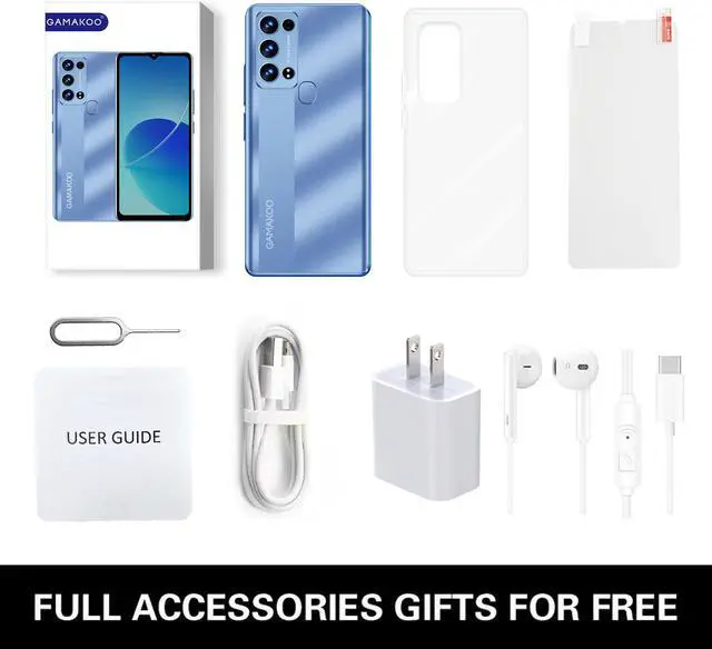 Alt view image 3 of 6 - GAMAKOO K50 Unlocked Cell Phone 128GB+4GB Dual SIM 6.53" HD+ Display | Android 10.0 | Octa-Core | 5380mAh Long Battery | US Version 4G Android Smartphone | Blue