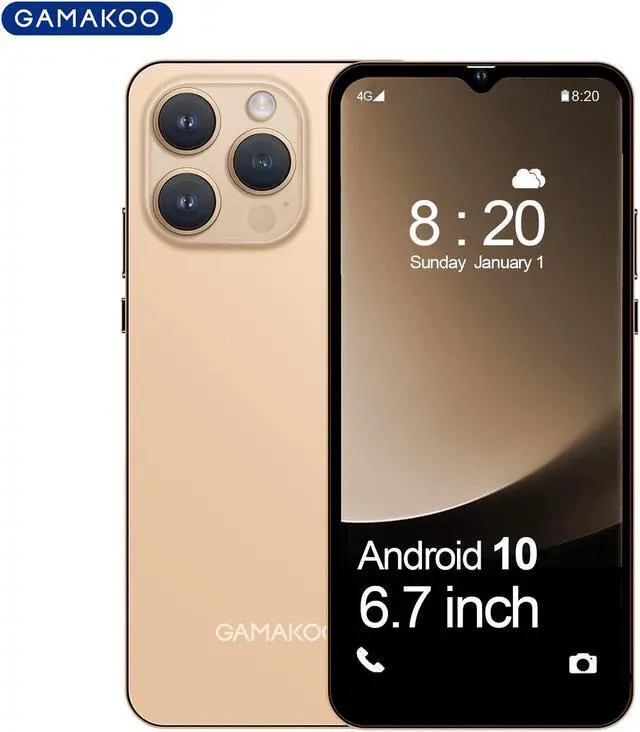 Main image of GAMAKOO G14 Android Cell Phones Dual SIM 64GB+4GB 6.52" HD+ Display | Octa-Core | 4000mAh Long Battery | Expandable to 128GB | Android 10.0 | Cheap 4G Unlocked Smartphone Gold