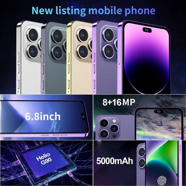 Alt view image 2 of 7 - GAMAKOO G15 Pro Max 5G 6.8" 4GB+128GB Unlocked Smartphone Android Cell Phone 5000mAh