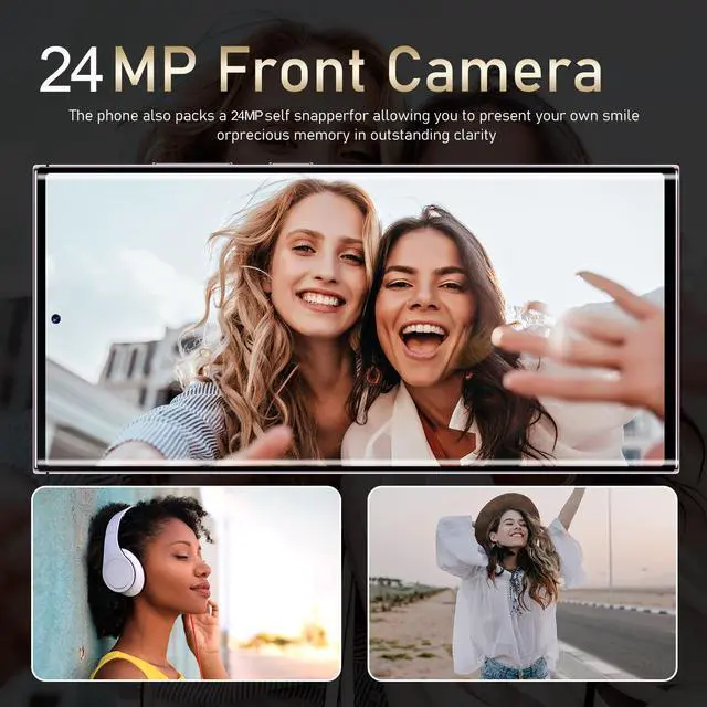 Alt view image 5 of 7 - GAMAKOO G24 Ultra 128GB Dual SIM 7inch Unlocked Smartphone Mobile Phone 24MP+32MP Snapdragon8 Android 14 5000mAh Pink