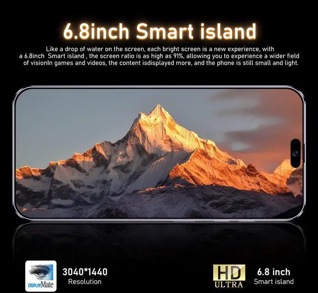 Alt view image 3 of 7 - GAMAKOO G16 PRO MAX 5G Smartphone Dual Sim 6GB+128GB | 6.8 inch Screen | Android 15 | 5000 mAh Battery | 16 MP+32 MP | Cheap Unlocked Cell Phone White