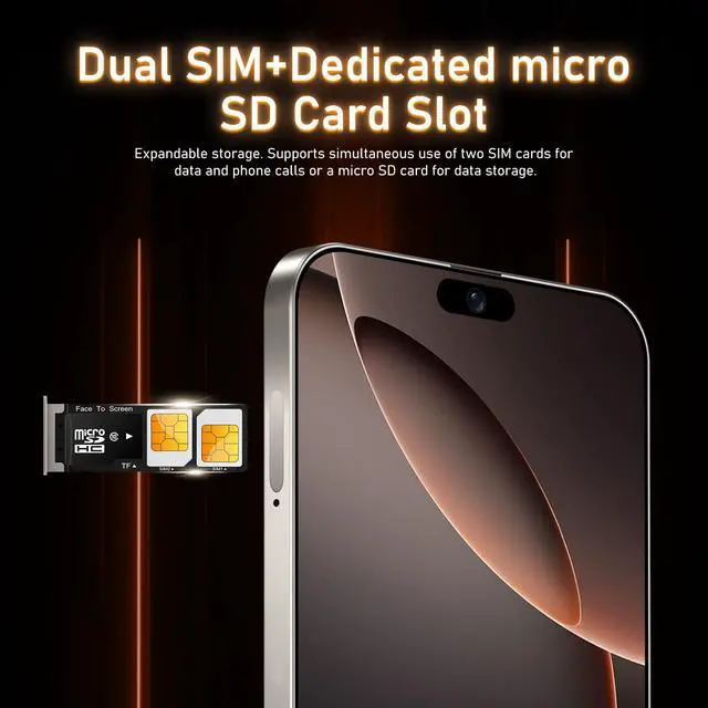 Alt view image 7 of 7 - GAMAKOO G16 PRO MAX 5G Smartphone Dual Sim 6GB+128GB | 6.8 inch Screen | Android 15 | 5000 mAh Battery | 16 MP+32 MP | Cheap Unlocked Cell Phone White