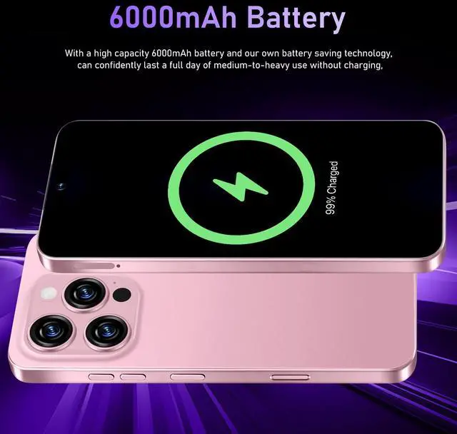 Alt view image 6 of 7 - GAMAKOO G16 PRO MAX 5G Smartphone Dual Sim 8GB+256GB | 7 inch Screen | Android 15 | 6000 mAh Battery | 16 MP+32 MP | Cheap Unlocked Cell Phone Dark Purple