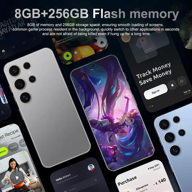 Alt view image 4 of 6 - GAMAKOO G25 Ultra 5G Smartphone Dual Sim 8GB+256GB | 7 inch Screen | Android 15 | 6000 mAh Battery | 16MP+48MP | Cheap Unlocked Cell Phone Purple