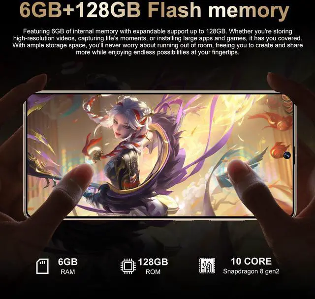 Alt view image 4 of 6 - GAMAKOO G25 Ultra S Pen 5G Smartphone Dual Sim 6GB+128GB | 6.8 inch Screen | Android 15 | 6000 mAh Battery | 16MP+48MP | Cheap Unlocked Cell Phone Gold