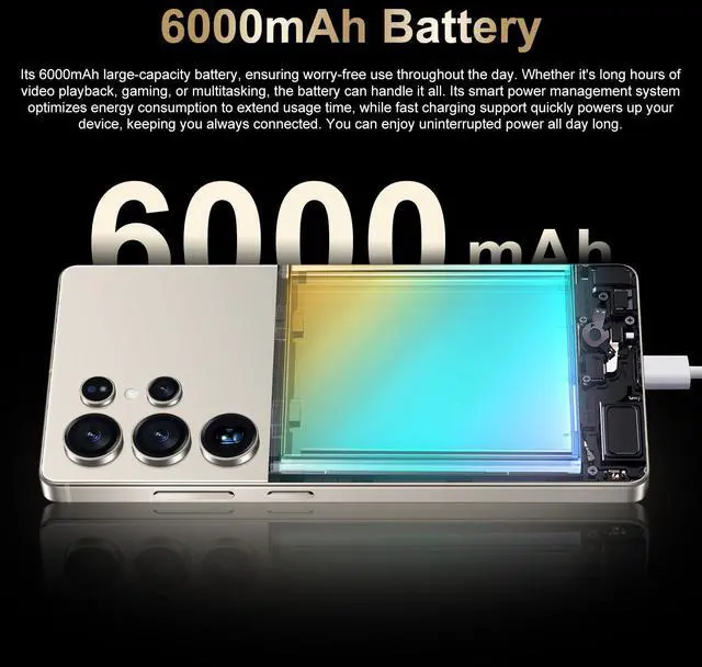 Alt view image 6 of 7 - GAMAKOO G25 Ultra S Pen 5G Smartphone Dual Sim 8GB+256GB | 6.8 inch Screen | Android 15 | 6000 mAh Battery | 16MP+48MP | Cheap Unlocked Cell Phone White