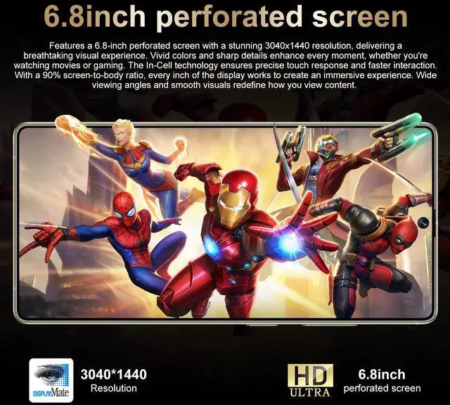 Alt view image 3 of 7 - GAMAKOO G25 Ultra S Pen 5G Smartphone Dual Sim 8GB+256GB | 6.8 inch Screen | Android 15 | 6000 mAh Battery | 16MP+48MP | Cheap Unlocked Cell Phone White