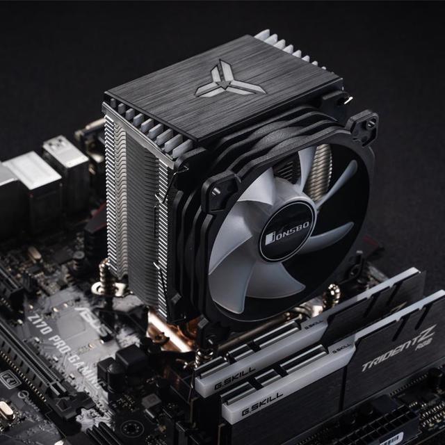 Alt view image 5 of 7 - JONSBO CR1400 COLOR CPU Cooler H126mm,Air Cooling Tower Radiator, Desktop PC AM4/AM5 heatsink, 4 Copper Heatpipes for AMD /Intel LGA1700/1200/115X ,  92mm RGB Fan,  Auto Rainbow Lighting on Top, Black