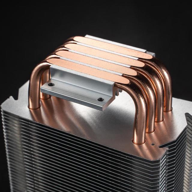 Alt view image 7 of 7 - JONSBO CR1400 COLOR CPU Cooler H126mm,Air Cooling Tower Radiator, Desktop PC AM4/AM5 heatsink, 4 Copper Heatpipes for AMD /Intel LGA1700/1200/115X ,  92mm RGB Fan,  Auto Rainbow Lighting on Top, Black