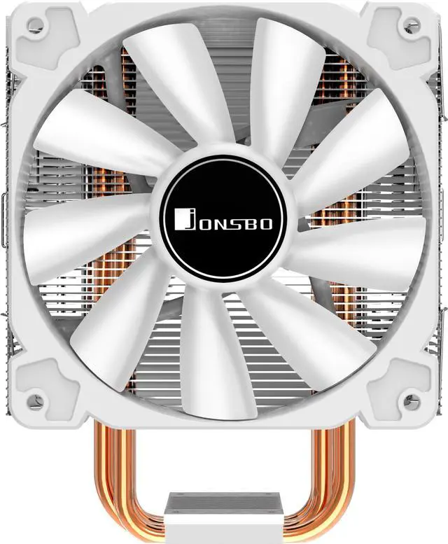 Alt view image 3 of 7 - JONSBO CR1000 WHITE CPU Cooler ,White Air Cooler series H:158mm, 4 Copper Heat-pipes Insert Aluminum Fin for AM4 /AM5/Intel LGA1200/115X, 120mm PWM  Colorful Fan  Detachable Blade, Lighting Top