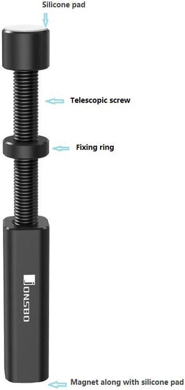 Alt view image 5 of 7 - JONSBO VC20  Graphics card GPU Brace , Graphics card holder ,  Adjustable height  Support Jack Stand design ,Stronger Magnet along with Silicone Pad, Anodized Aluminum , Telescopic Screw Design, Black