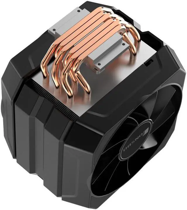 Alt view image 2 of 7 - JONSBO MX600 Dual Fan CPU Cooler , HDT 6 Copper Heat-pipes   Aluminum Fin for AMD /Intel LGA775/1200/115X, 131mm PWM Dual Fan , 5V Adressable RGB Top Cover,Fully Covered Armor,  Gray