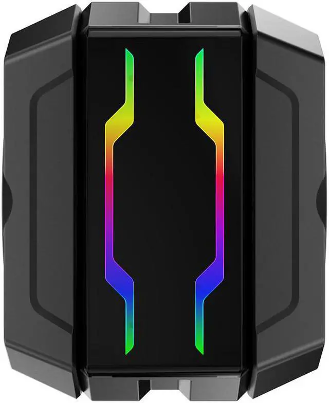 Alt view image 5 of 7 - JONSBO MX600 Dual Fan CPU Cooler , HDT 6 Copper Heat-pipes   Aluminum Fin for AMD /Intel LGA775/1200/115X, 131mm PWM Dual Fan , 5V Adressable RGB Top Cover,Fully Covered Armor,  Gray