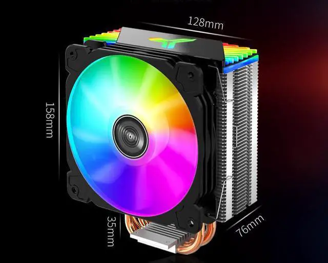 Alt view image 7 of 7 - JONSBO CR1000 GT CPU Cooler , 5V Addressable RGB Computer Air Cooler CPU Heatsink,H:158mm, 4 Copper Heatpipes AM4/AM5 /Intel LGA1700/115X,120mm PWM Fan with Detachable Fan blade, Lighting Top, Black