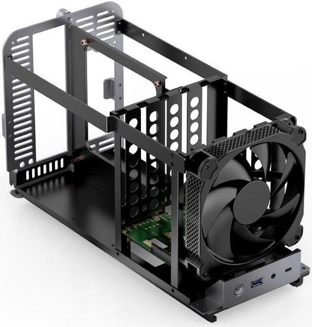 JONSBO N1 Mini-ITX NAS Chassis, ITX Computer Case, 5+1 Disk Bays NAS Mini  Aluminum with Steel Plate Case, Built-in 14cm Fan, Only SFX Power Bite,  Support H 70mm CPU Cooler 