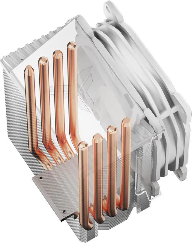 Alt view image 7 of 7 - JONSBO CR1400 WHITE CPU Cooler H126mm , Air Cooling Tower Radiator , Desktop PC AM4/AM5 heatsink, 4 Copper Heatpipes for AMD /Intel LGA1200/115X , 92mm RGB Fan, Auto RGB Lighting on Top, White