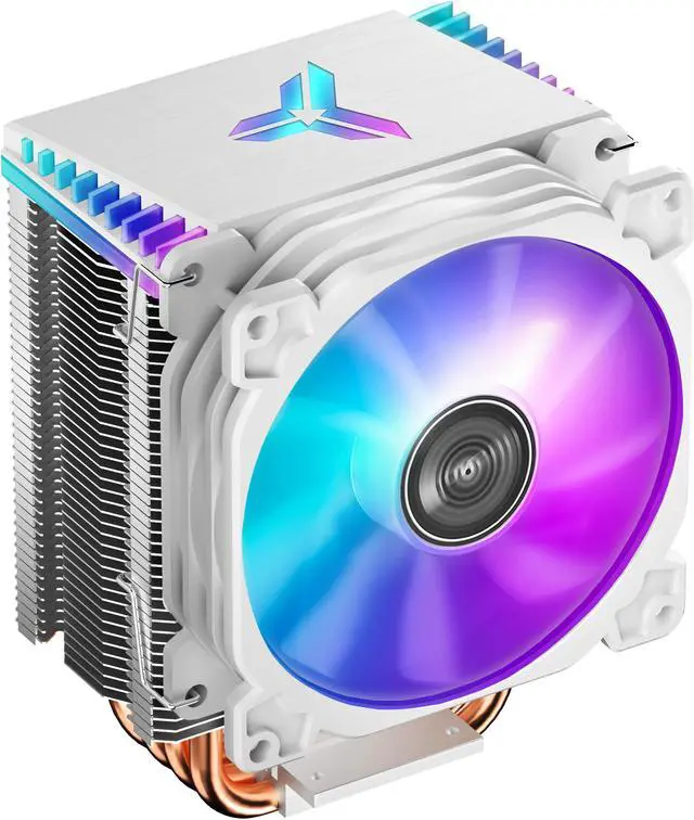 Main image of JONSBO CR1400 WHITE CPU Cooler H126mm , Air Cooling Tower Radiator , Desktop PC AM4/AM5 heatsink, 4 Copper Heatpipes for AMD /Intel LGA1200/115X , 92mm RGB Fan, Auto RGB Lighting on Top, White