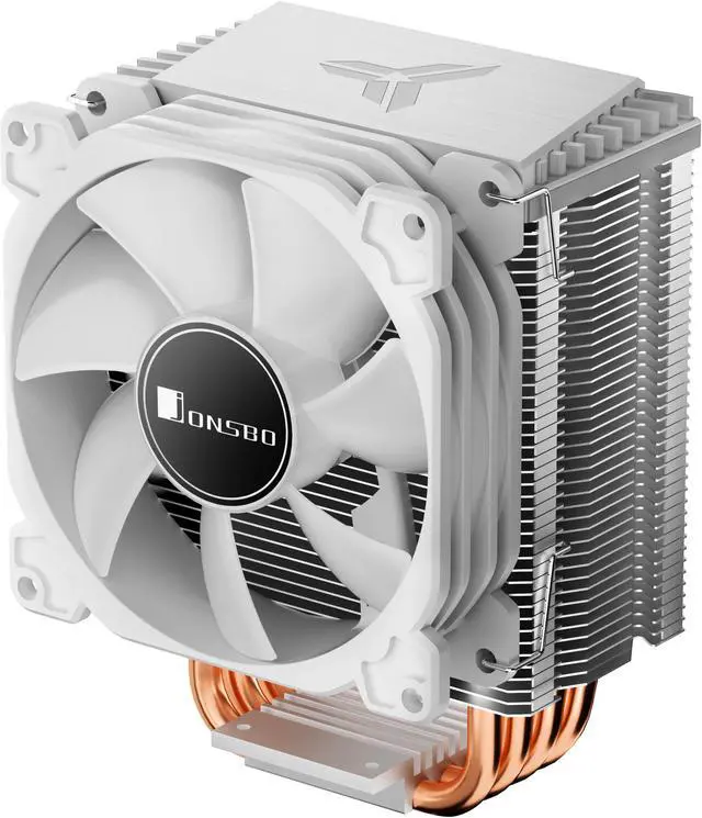 Alt view image 4 of 7 - JONSBO CR1400 WHITE CPU Cooler H126mm , Air Cooling Tower Radiator , Desktop PC AM4/AM5 heatsink, 4 Copper Heatpipes for AMD /Intel LGA1200/115X , 92mm RGB Fan, Auto RGB Lighting on Top, White