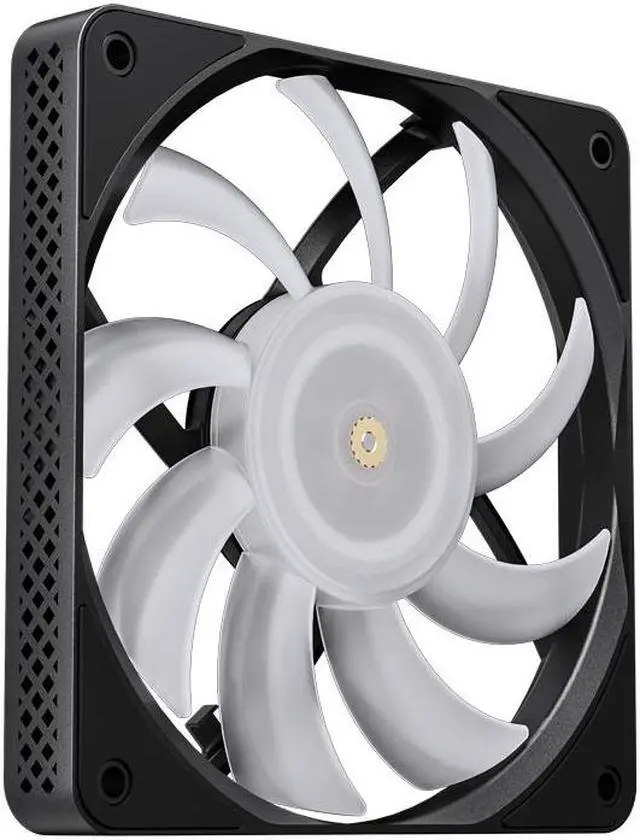 Alt view image 2 of 7 - JONSBO HF1215 Performance ARGB Thin Fan, D120mm ,T:15mm, Addressable RGB sync Mainboard ,  FDB bearing - PWM Fan ,   FAN DC12V LED 5V, Shock Absorption and Low Noise, Black 2 Pack