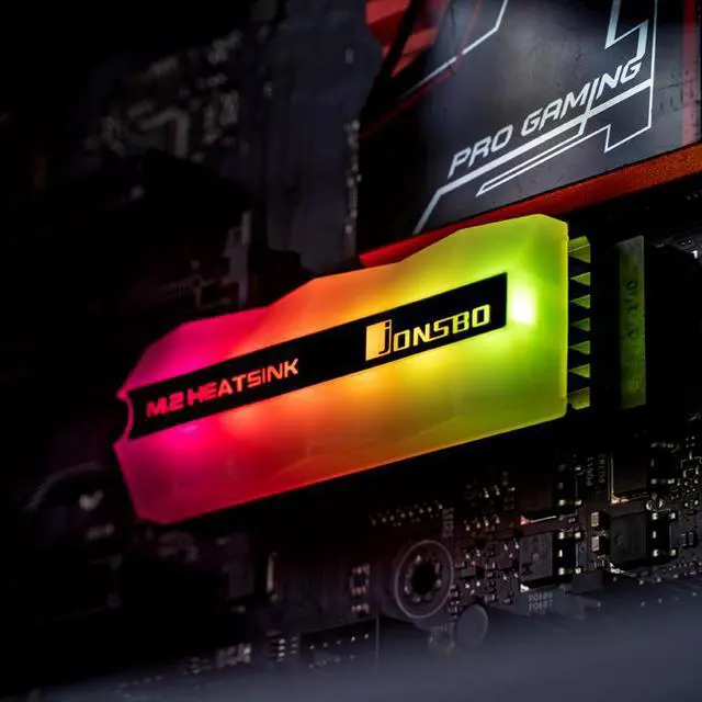 Alt view image 7 of 7 - JONSBO M.2-2 ARGB Hard Drive Cooling, M2.2280 SSD Heatsink , 5V 3Pin Addressable RGB Sync Multi Main board, Efficient Heat Dissipation Performance Stable, Buckle Type Fixation, Easy to Install, Gray