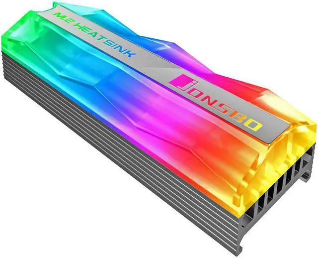 Alt view image 4 of 7 - JONSBO M.2-2 ARGB Hard Drive Cooling, M2.2280 SSD Heatsink , 5V 3Pin Addressable RGB Sync Multi Main board, Efficient Heat Dissipation Performance Stable, Buckle Type Fixation, Easy to Install, Gray