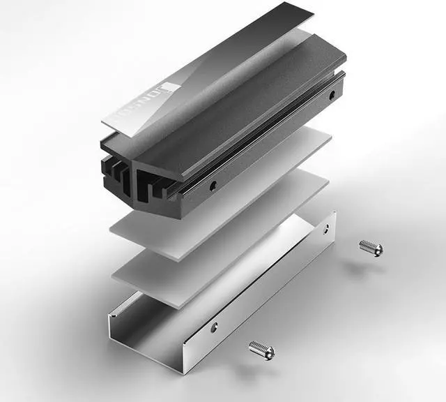 Alt view image 5 of 7 - JONSBO M.2 GRAY SSD Heatsink Cooler , M.2 2280 SSD Cooling Heat Sink, All-Aluminum And Anode sandblasting,  With High Quality Thermal Grease Sheet, Color Gray