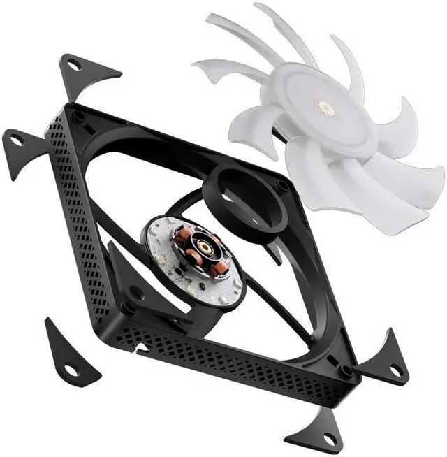 Alt view image 6 of 7 - JONSBO HF1215 Performance ARGB Thin Fan, D120mm ,T:15mm, Addressable RGB sync Mainboard ,  FDB bearing - PWM Fan ,   FAN DC12V LED 5V, Shock Absorption and Low Noise, Black 2 Pack