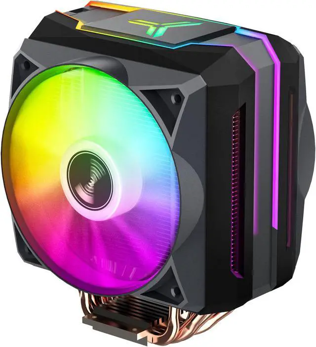 Alt view image 2 of 7 - JONSBO CR1100 ARGB, Performance CPU Cooler, Air Cooler H165mm,  6 Copper Heatpipes ARGB Sync PC for AMD Ryzen/Inte LGA1200/1151, 2x120mm ARGB PWM Fan Blade Detachable,  ARGB Top Cover &  Sides, Gray