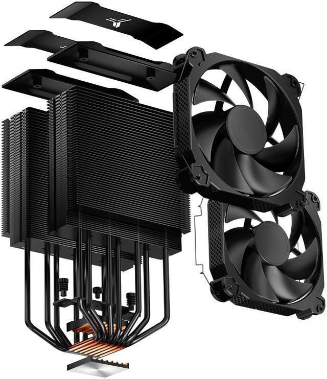 Alt view image 8 of 7 - JONSBO HX7280 TDP280W Performance CPU Cooler, 7 Copper Heatpipes Twin Tower Radiator,H:160MM, 2+1 Fans, LGA1700/AM5 Support, FDB Dynamic Hydraulic Bearing,Standard 1g German Silicone Grease, Black
