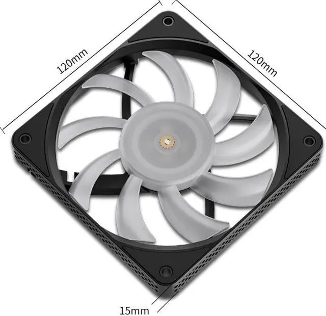 Alt view image 5 of 7 - JONSBO HF1215 Performance ARGB Thin Fan, D120mm ,T:15mm, Addressable RGB sync Mainboard ,  FDB bearing - PWM Fan ,   FAN DC12V LED 5V, Shock Absorption and Low Noise, Black 2 Pack
