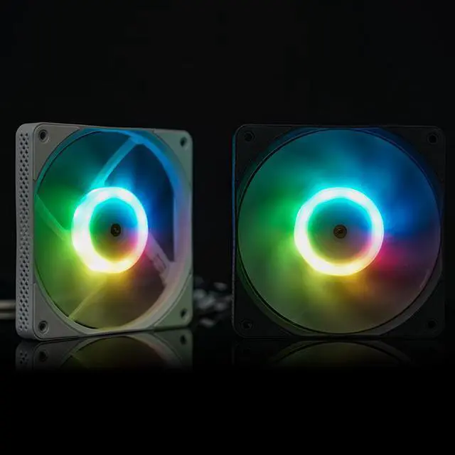 Alt view image 7 of 7 - JONSBO HF1215 Performance ARGB Thin Fan, D120mm ,T:15mm, Addressable RGB sync Mainboard ,  FDB bearing - PWM Fan ,   FAN DC12V LED 5V, Shock Absorption and Low Noise, Black 2 Pack