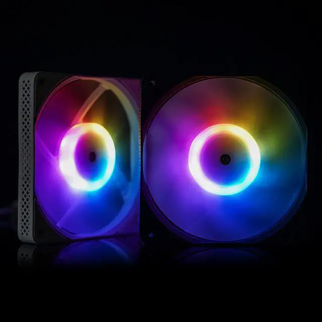 Alt view image 3 of 7 - JONSBO HF1215 Performance ARGB Thin Fan, D120mm ,T:15mm, Addressable RGB sync Mainboard ,  FDB bearing - PWM Fan ,   FAN DC12V LED 5V, Shock Absorption and Low Noise, Black 2 Pack